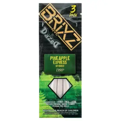 BRIXZ D9P Shatterwalkerz Pre-Roll 2.25g 3pk BRIXZ NYC D9P Shatterwalkerz 3-Pack Pre-Rolls 2.25g - Pineapple Express