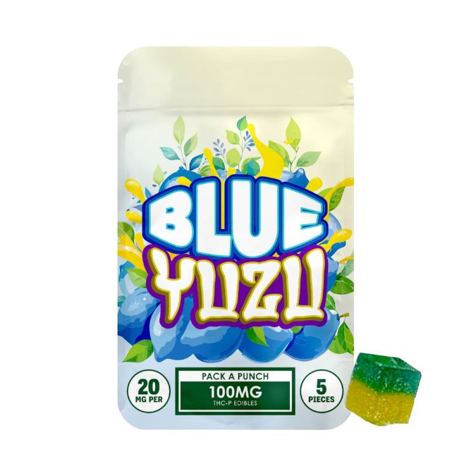 Hidden Hills Pack-A-Punch THCP Gummies 100mg 5pc Blue Yuzu