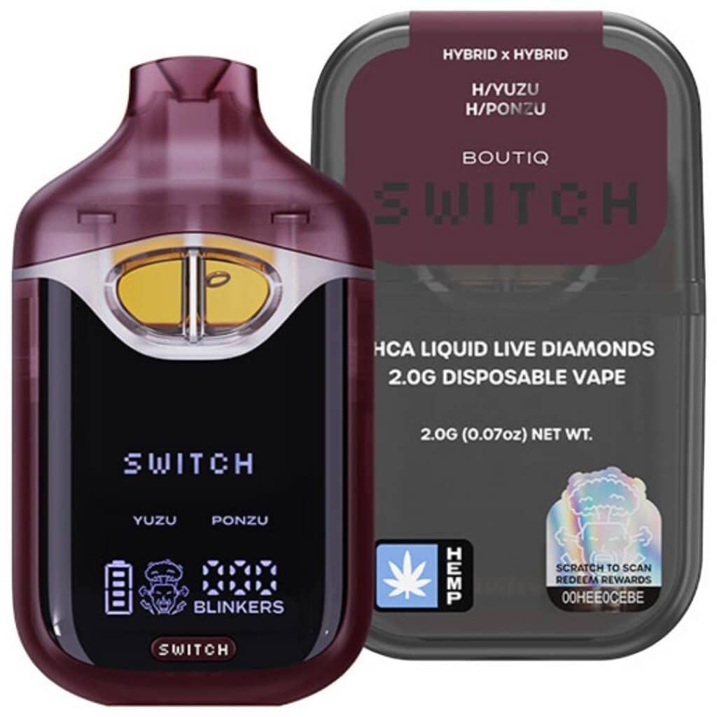 Boutiq Switch V4 THCa Liquid Diamond Disposable 2g Yuzu (Hybrid) × Ponzu (Hybrid)