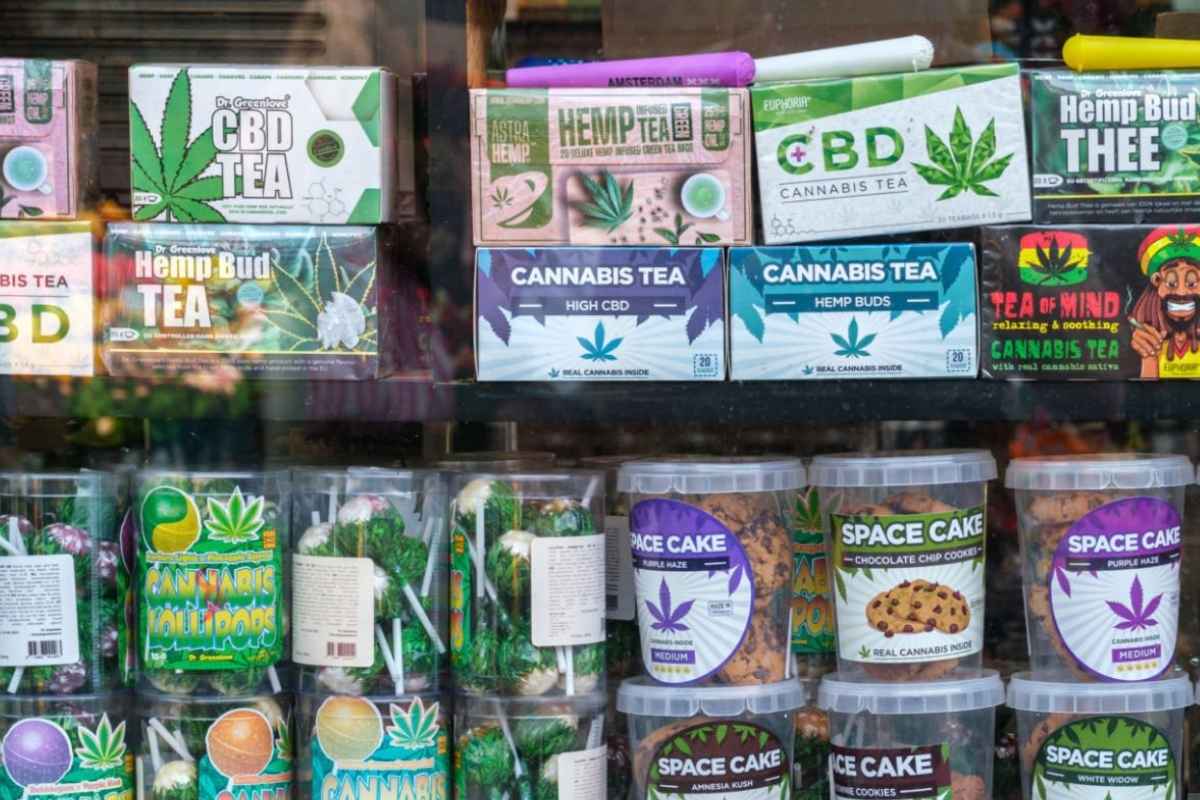 A collection of different thca products kept at a cannabis store