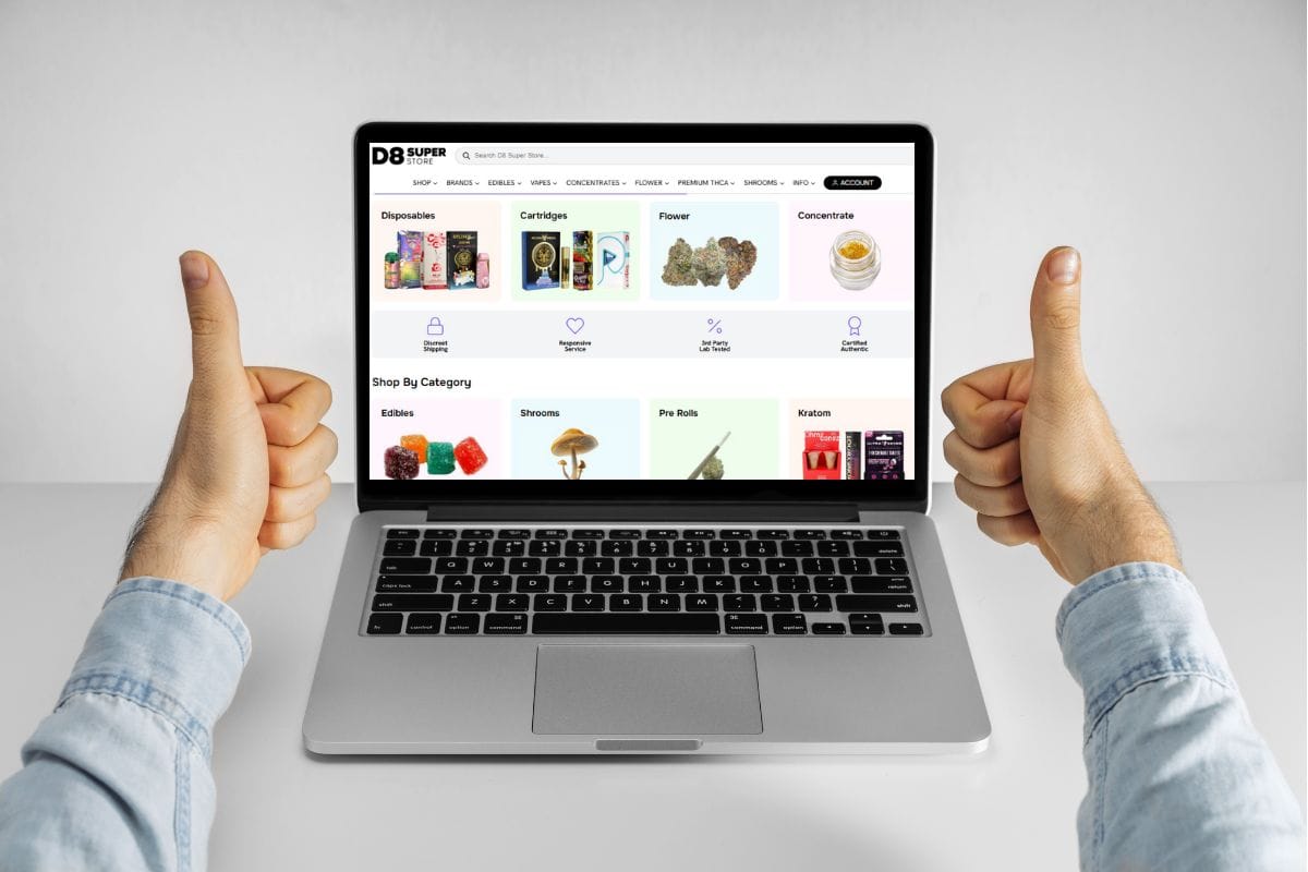 A person buying delta 8 products online from a trusted website