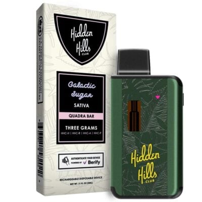 Hidden Hills Quadra Bar Disposable Vape 3g Hidden Hills Quadra Bar Disposable Vape 3g - Galactic Sugar (Sativa)