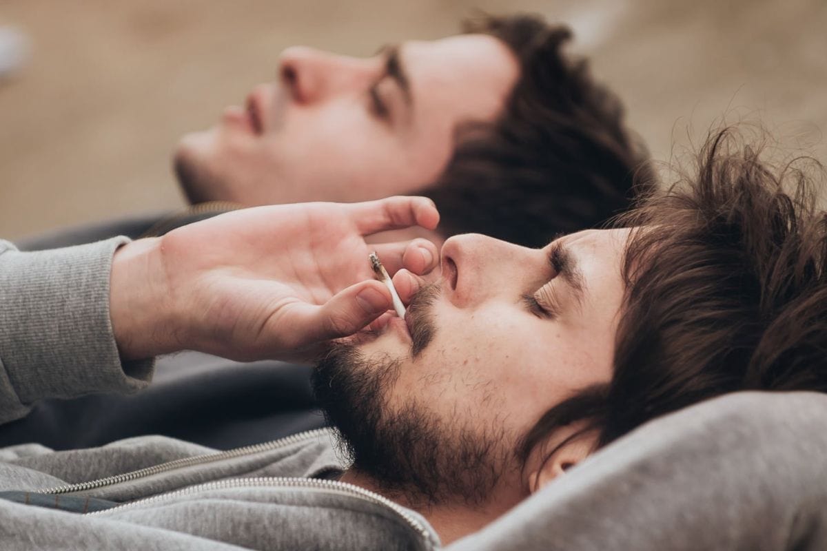 Two friends are experiencing a weed hangover