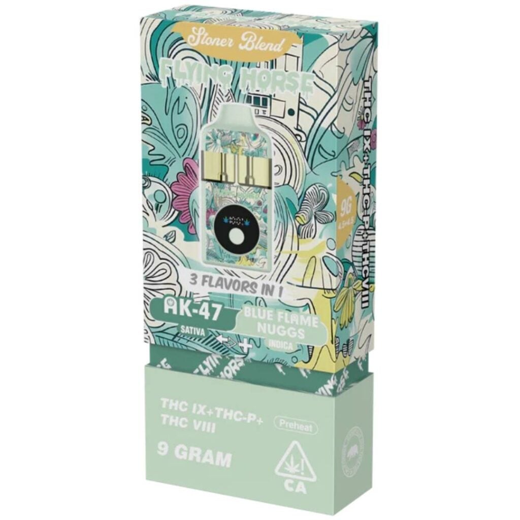Flying Horse Stoner Blend Disposable 9g AK-47 (Sativa) x Blue Flame Nuggs (Indica)
