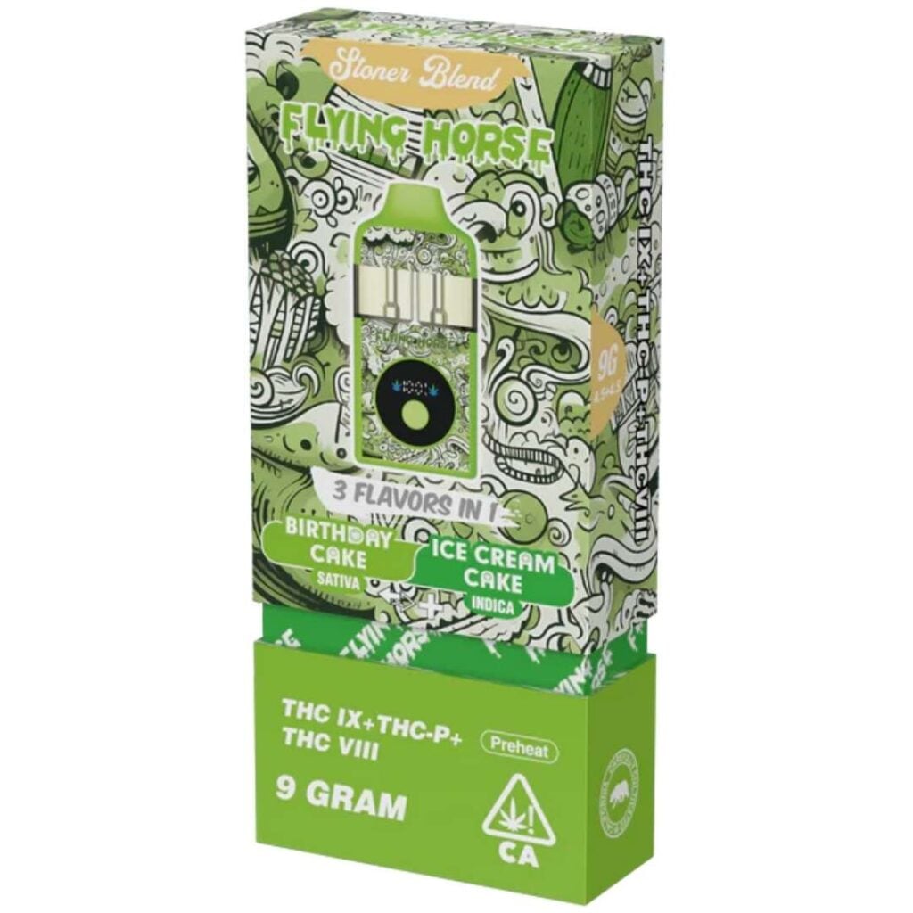 Flying Horse Stoner Blend Disposable 9g Birthday Cake (Sativa) + Ice Cream Cake (Indica)