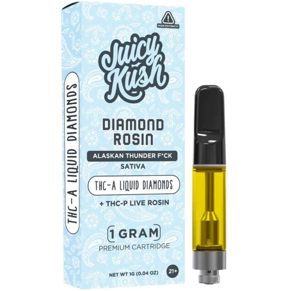 Juicy Kush Diamond Rosin Cartridge 1g Alaskan Thunder F*ck (Sativa)