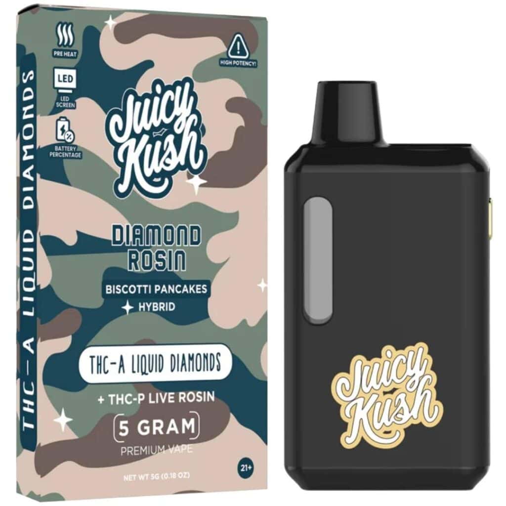 Juicy Kush Diamond Rosin Disposable 5g Biscotti Pancakes (Hybrid)