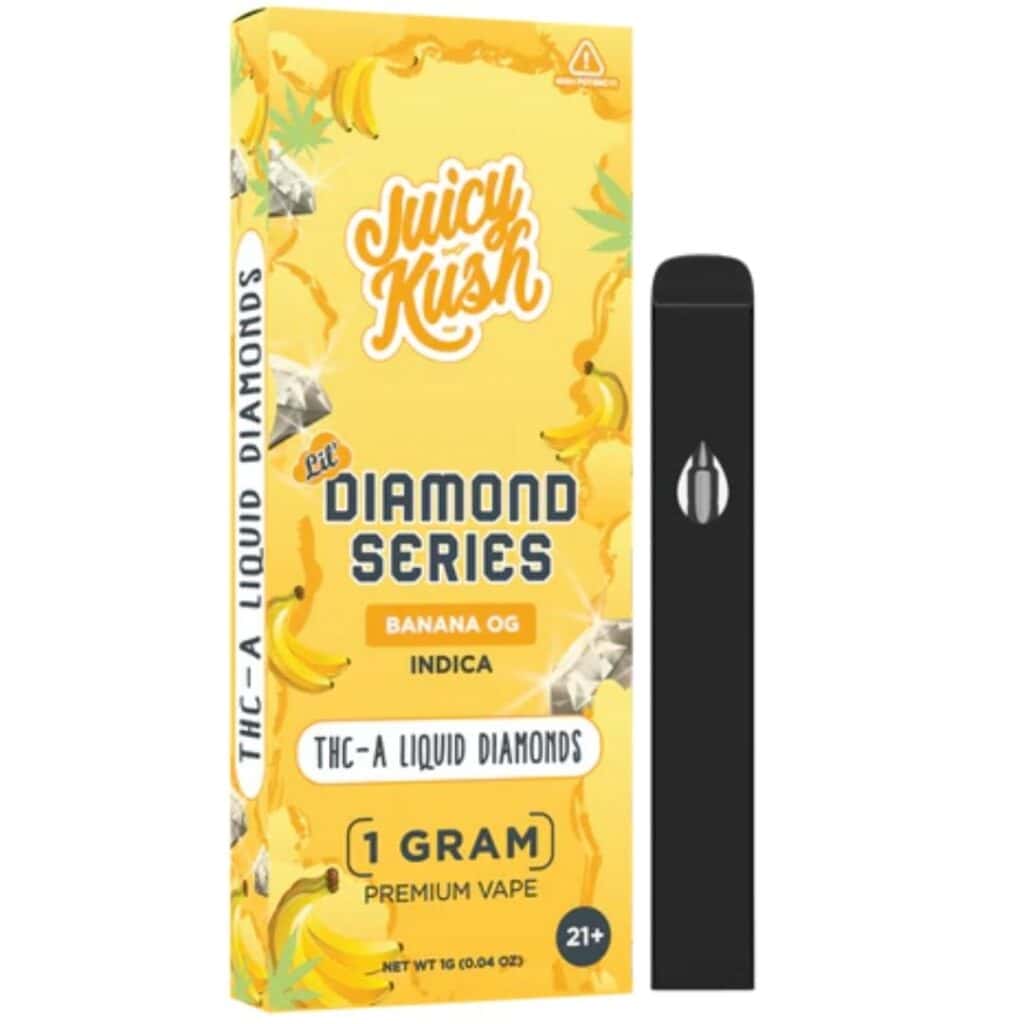 Juicy Kush THCa Diamond Series Disposable 1g Banana OG (Indica)