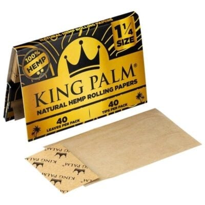 King Palm 1-1/4 inch Hemp Rolling Papers and Tips 40pc King Palm 1-1-4 inch Hemp Rolling Papers and Tips 40pc - Original