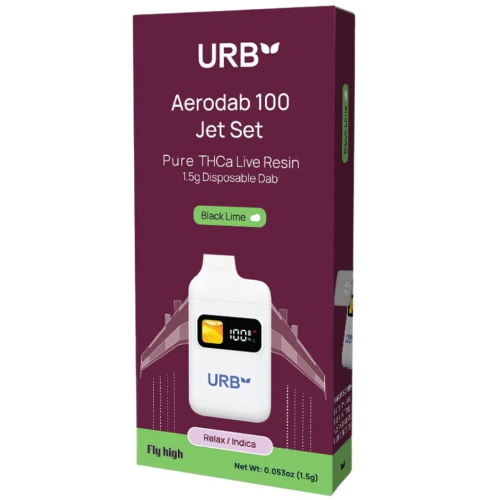 Urb Aerodab 100 THCa Live Resin Disposable 1.5g Black Lime (Indica)