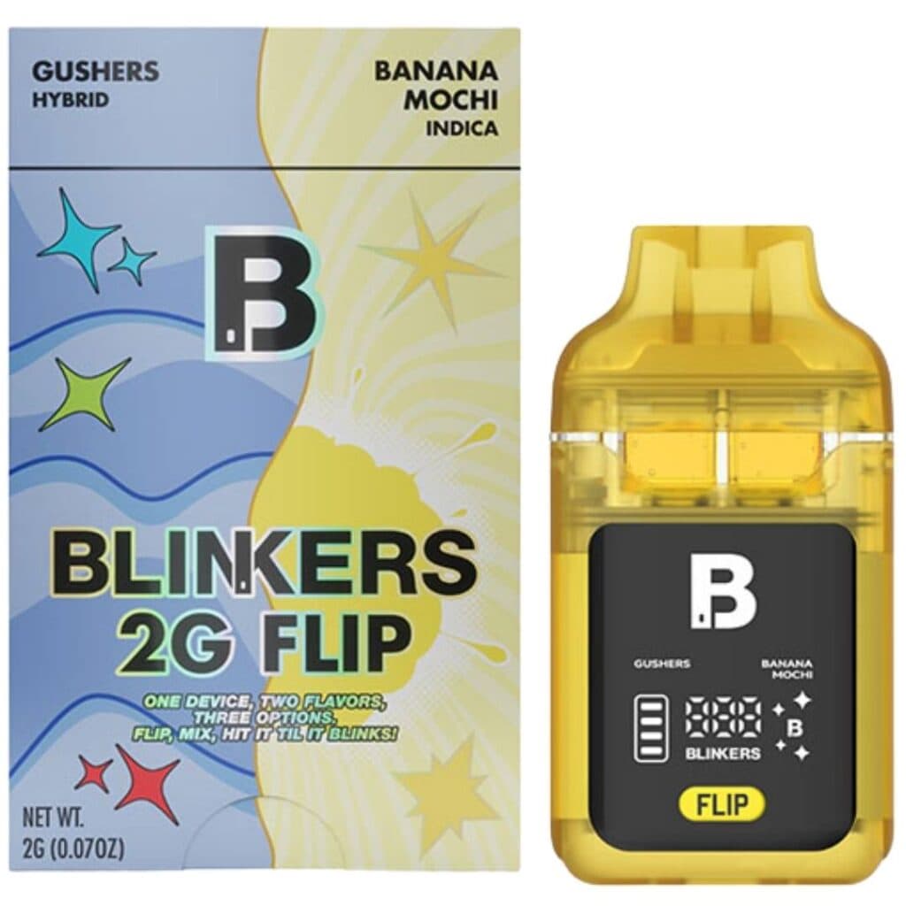 Blinkers FLIP Dual Chamber THCa Disposable 2g Gushers (Hybrid) × Banana Mochi (Indica)