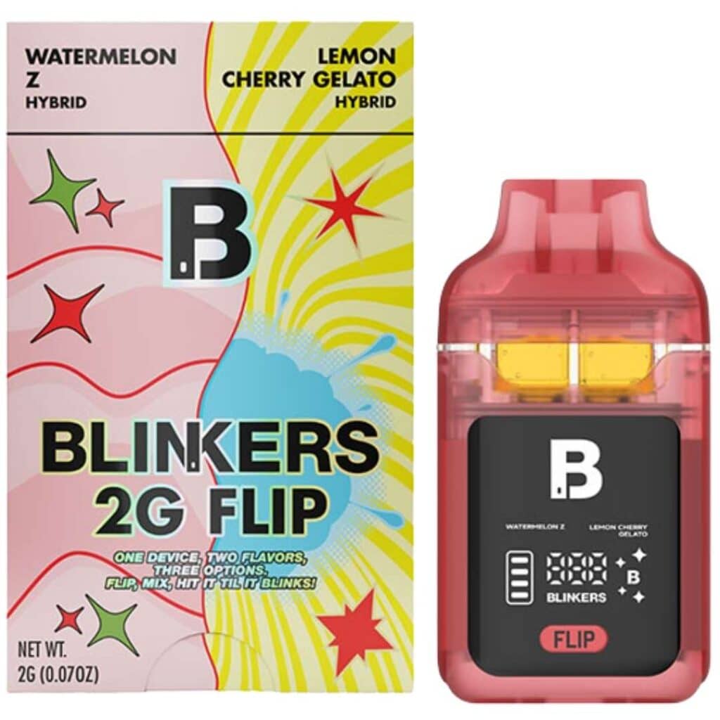 Blinkers FLIP Dual Chamber THCa Disposable 2g Watermelon Z (Hybrid) × Lemon Cherry Gelato (Hybrid)