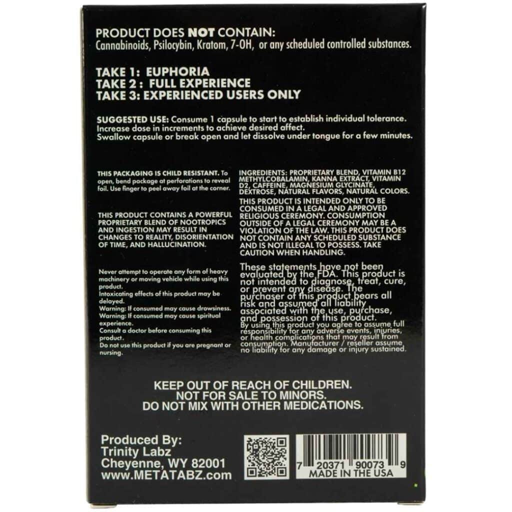 Meta Tabz KetaKapz Capsules 6 pack Spearmint Back photo showing product packaging