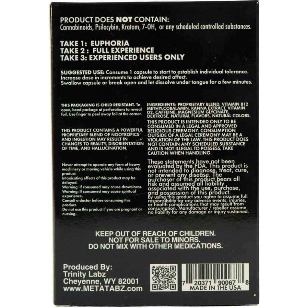 Meta Tabz KetaKapz Capsules 6 pack Unflavored front photo showing product packaging